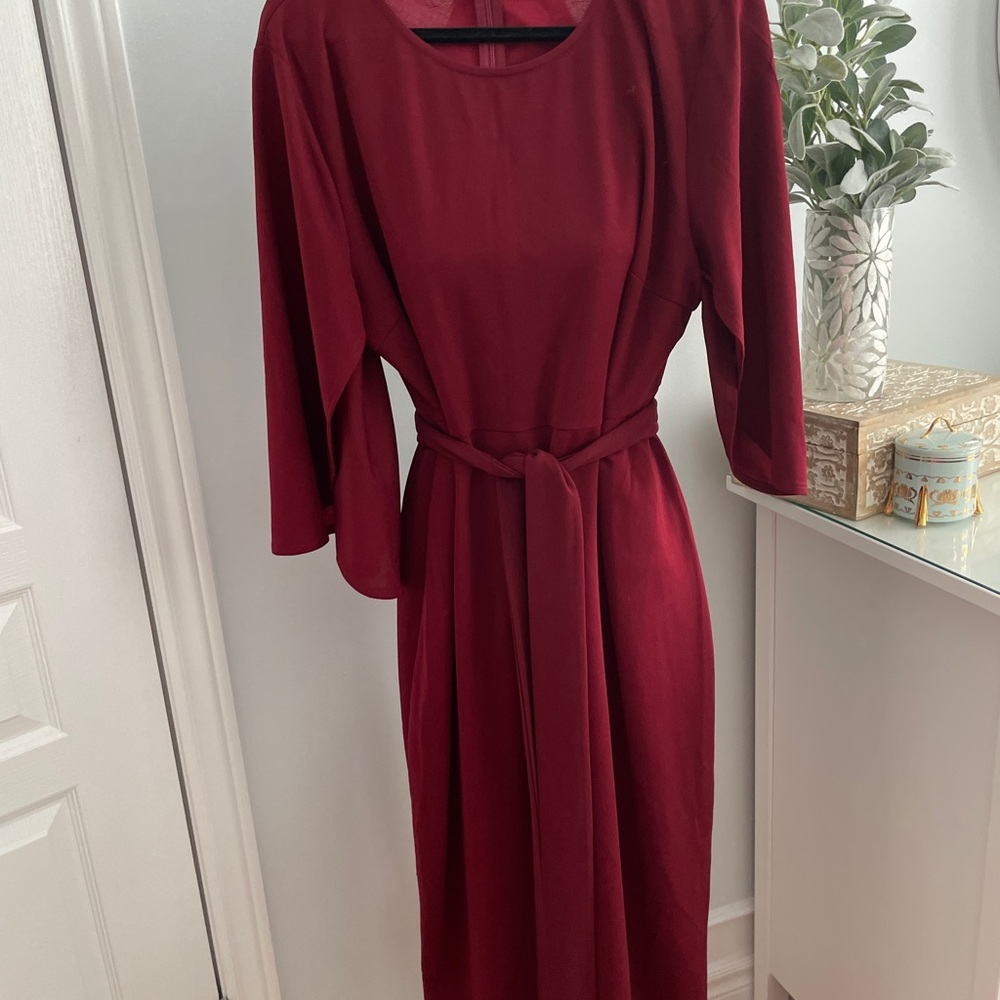 SHEIN Red Sheath Dress with 3/4 Dolman Sleeves for Cocktail